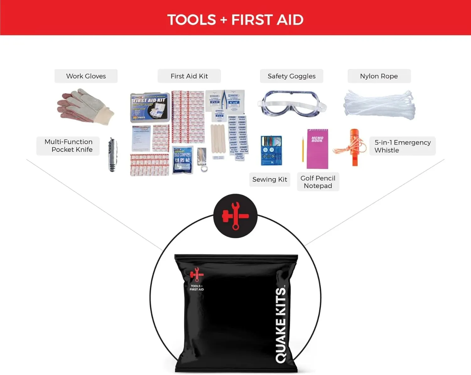 1-4 Person, 72hr Extensively Prepared Emergency Kit for Disaster Preparedness - Emergency Go Bag with Cook-in-Pouch Food, Water   Purification, First Aid, Deluxe Tools. Survival Kit for Earthquakes