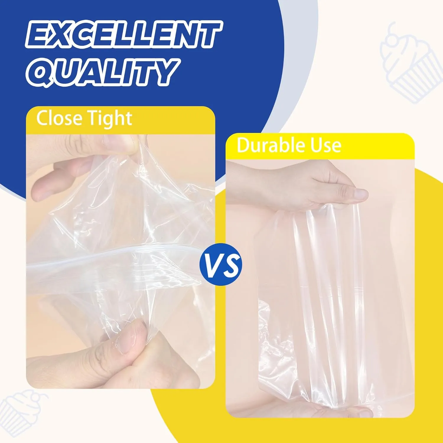 10 Gallon Extra-Large Clear Plastic Bags with Zipper Top, 24" x 24", 20 Count - Heavy Duty Thick, BPA-Free Storage Bags for Clothes, Travel, and Moving