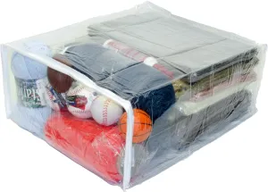 10-Pack Heavy Duty Vinyl Zippered (Clear) Large Storage Bags 15" x 18" x 7" for Sweaters, Blankets, Throws, Pillows, Quits (8.2 Gallon)
