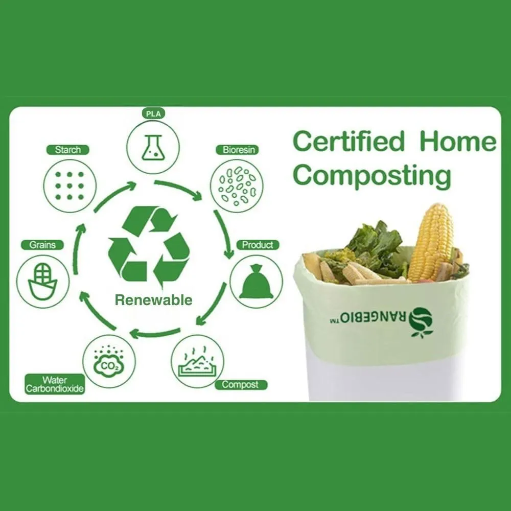 100% Certified Home Compostable Produce Bags, 1000 Count, 14 x 18 Inches, Hold Up to 14 Lbs, ASTM D6400, EN 13432, US BPI & Europe OK Compost Home Certified