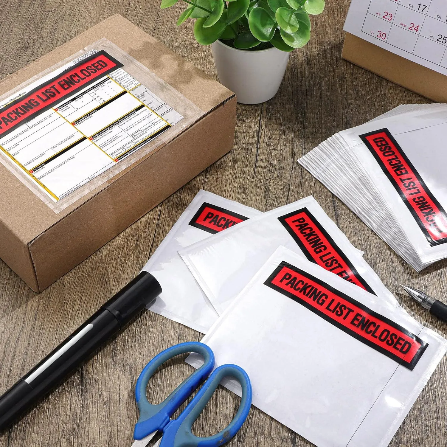 1000 Pcs Packing Slip Envelope Pouches Clear Self Adhesive Shipping Label Sleeves Waterproof Packing List Envelopes Pockets Top Loading Shipping Pouches Enclosed Bags (Red,4.5"x 5.5")
