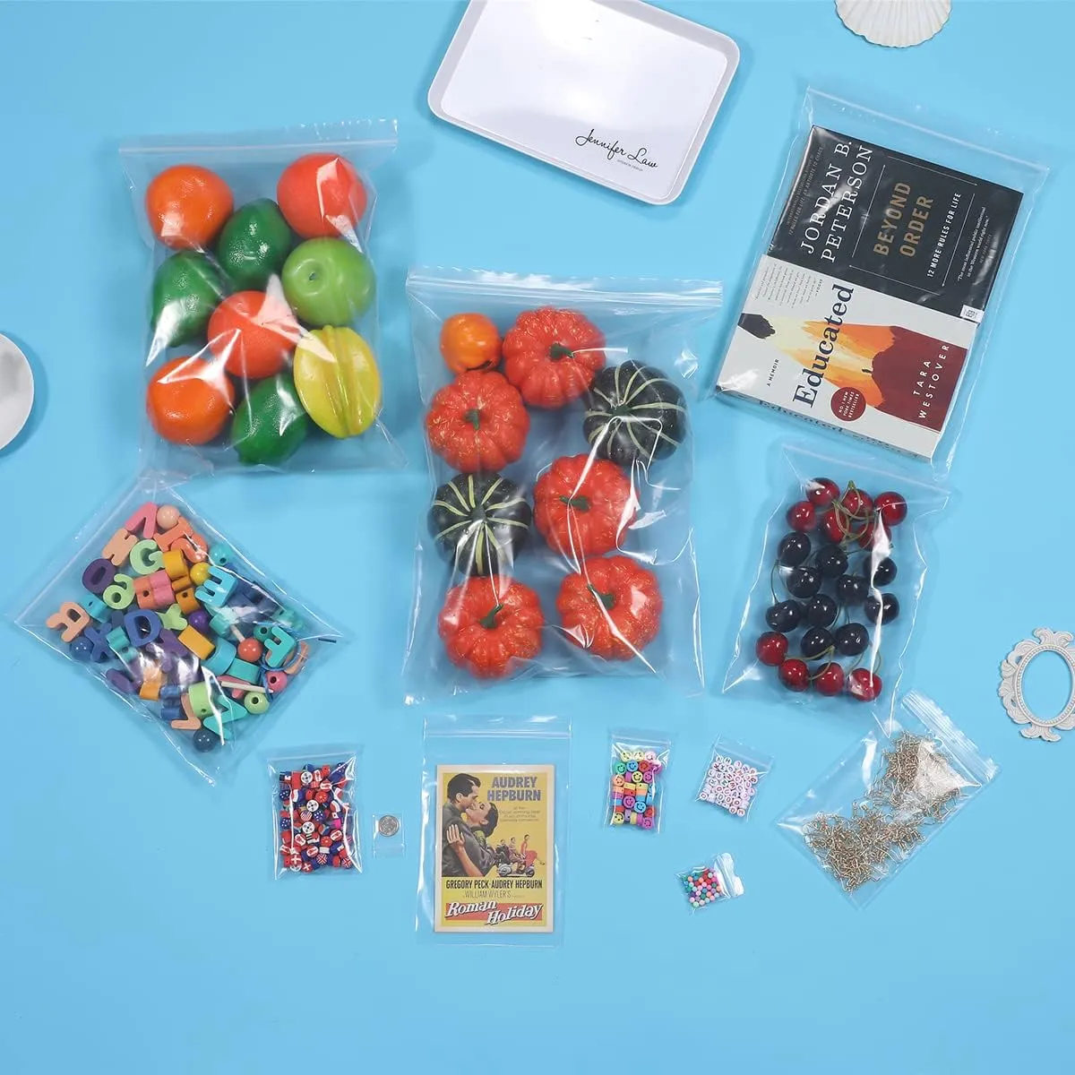 1000PCS 4"x6" Clear Plastic Resealable Poly Zip Bags Lock Baggies For Packaging Photo Card Jewelry Bag Durable Thick 2.4 Mil