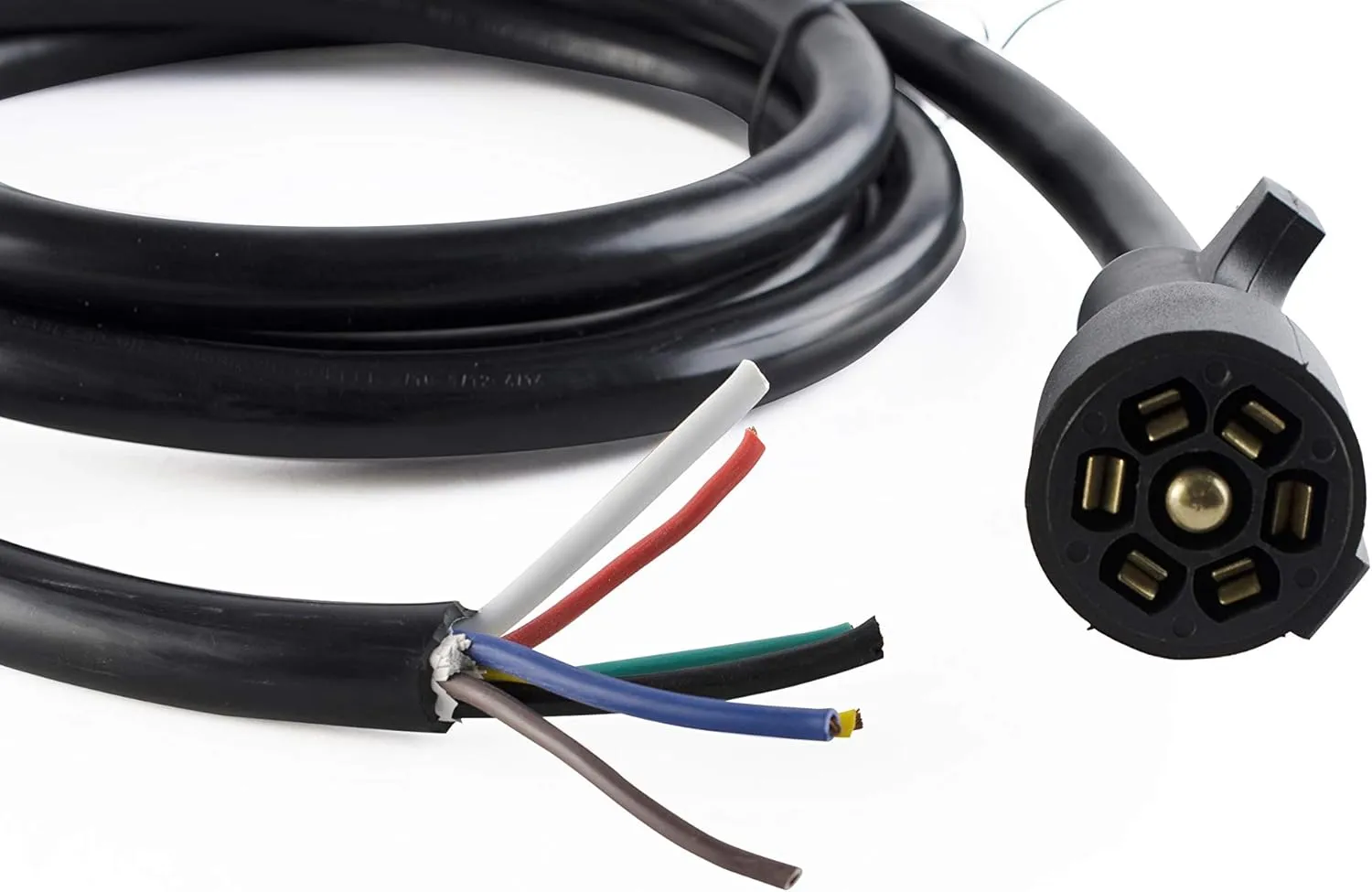 10ft 7 Way Trailer Plug Heavy Duty Inline Trailer Cord 10AWG Cable for Easy Weatherproof Installation by LifeSupplyUSA