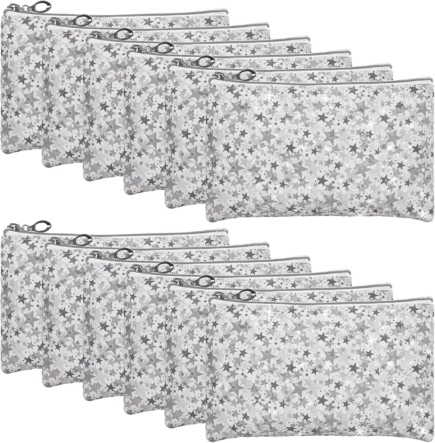 12 Pieces Cosmetic Bag for Women, Makeup Bags with Zipper Waterproof Travel Toiletry Pouch, Cosmetic Packing Accessory Organizer (Grey)