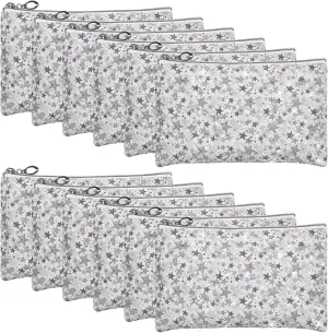 12 Pieces Cosmetic Bag for Women, Makeup Bags with Zipper Waterproof Travel Toiletry Pouch, Cosmetic Packing Accessory Organizer (Grey)