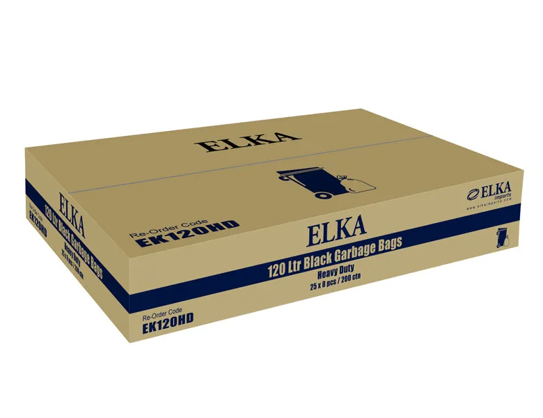120L HEAVY DUTY BLACK GARBAGE BAGS CARTON OF 200 (ROLL)