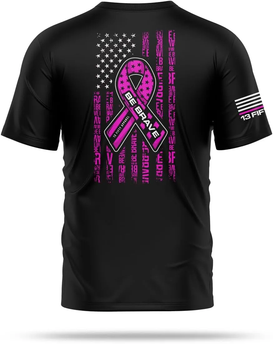 13 Fifty Apparel Be Brave Breast Cancer Shirts for Men Lightweight, Moisture-Wicking Fabric with UPF 30  for All-Day Comfort.