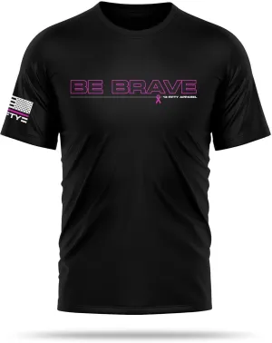 13 Fifty Apparel Be Brave Breast Cancer Shirts for Men Lightweight, Moisture-Wicking Fabric with UPF 30  for All-Day Comfort.