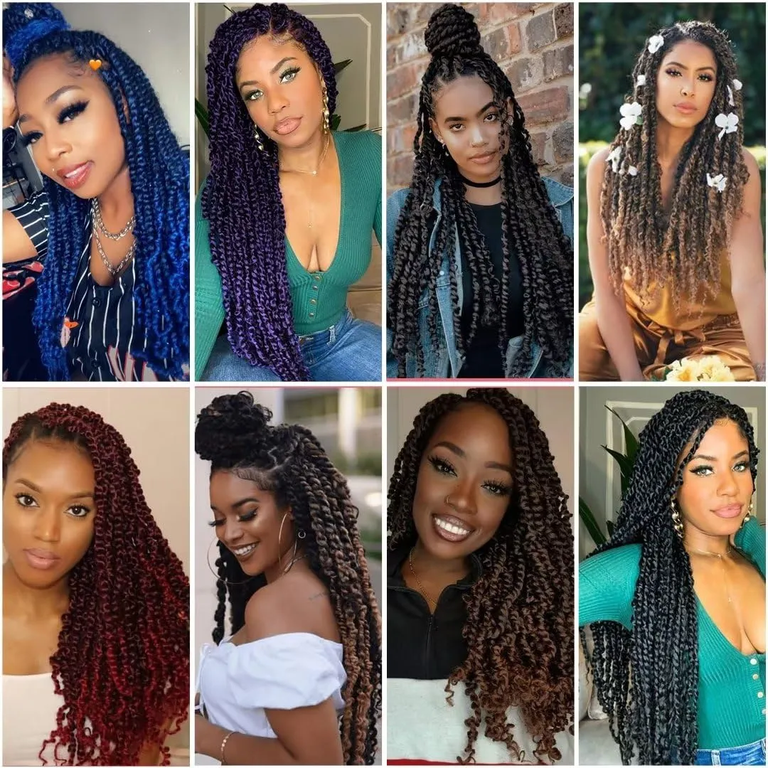 14inch Blue Water Wave Crochet Hair for Butterfly Soft Locs 6 Packs Ombre Blue Passion Twists Hair Synthetic Crochet Hair Passion Twist Bohemian Locs Braiding Hair Extensions (14" 6packs T1B/Blue#)