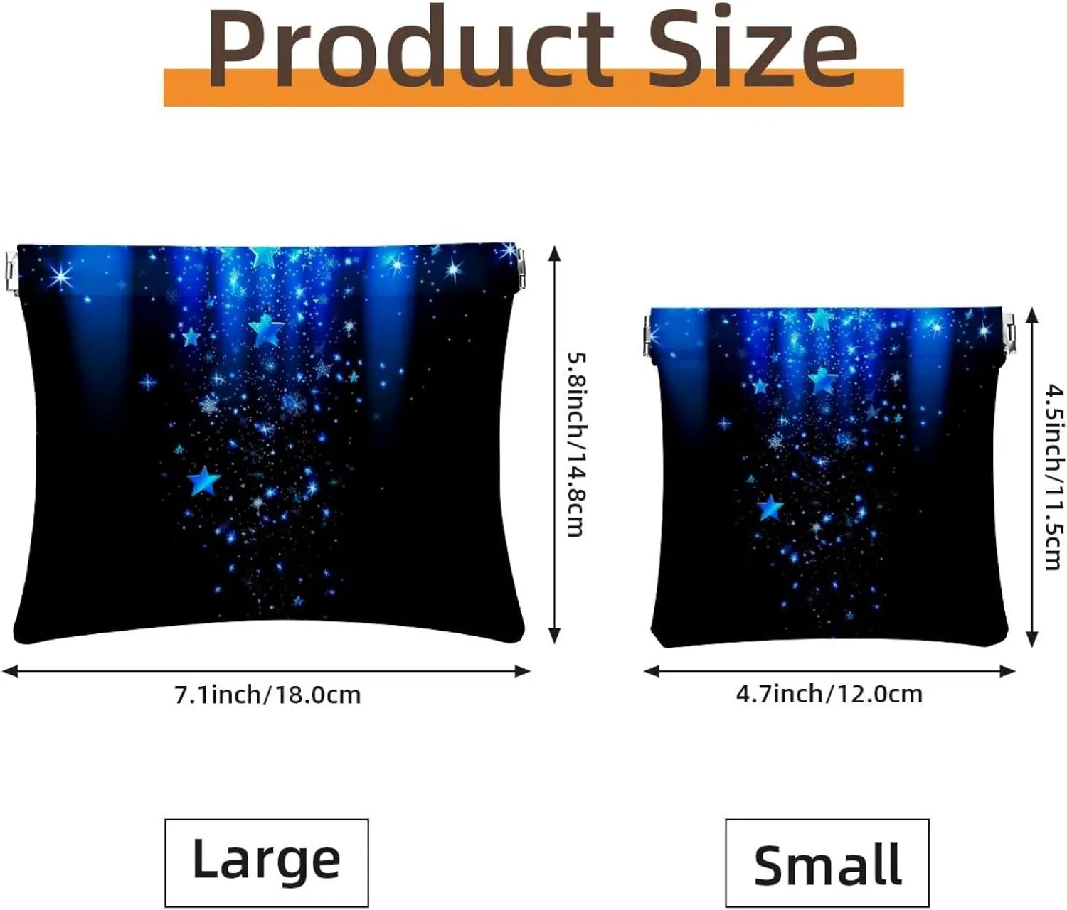 2 PCS Faux Leather Pocket Cosmetic Bag, Small Travel Kit Storage Pouch, Mini Portable Cosmetic Bags for Women, Mini Travel Storage for Cosmetics, Christmas Happy New Year Blue