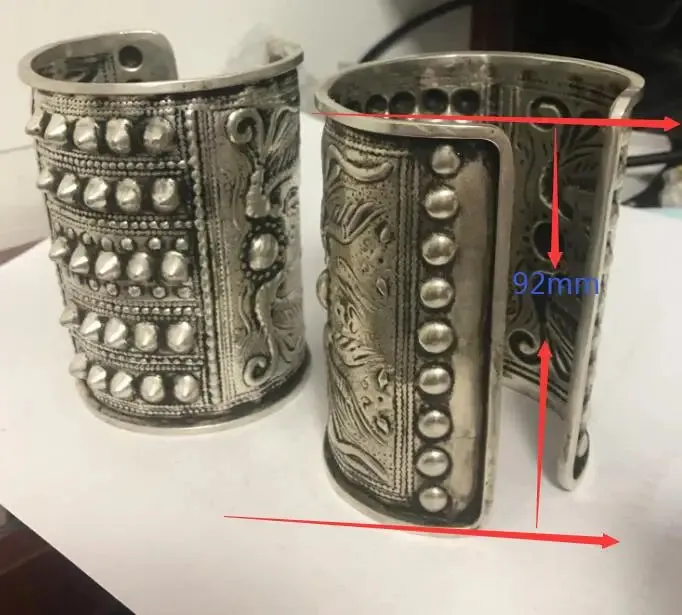2 x Tibetan Floral Carved Bracelets
