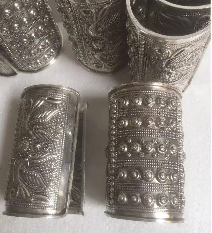 2 x Tibetan Floral Carved Bracelets
