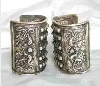 2 x Tibetan Floral Carved Bracelets