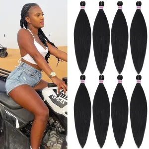 20 inch Black Braiding Hair Pre Stretched 1b Braiding Hair Extensions for Box Braids kids Knotless Synthetic Pre Sectioned Braiding Hair Black