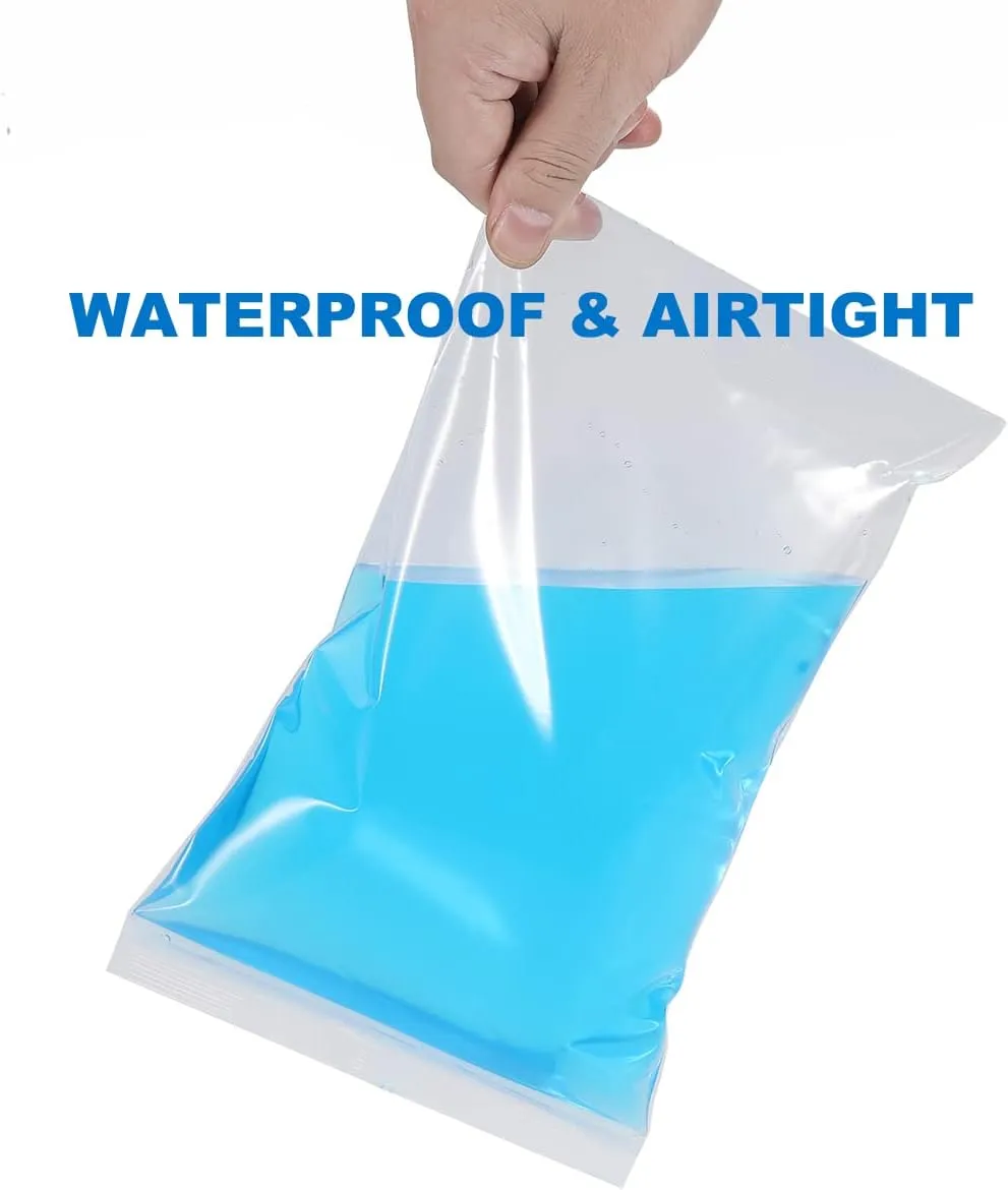20 PCS 12" x 18" Thick 4 Mil Large Clear Zip Poly Bags Plastic Reclosable Zip Seal Lock Bags Heavy-Duty Clothing T-Shirts Shoes Toys Zipper Bag