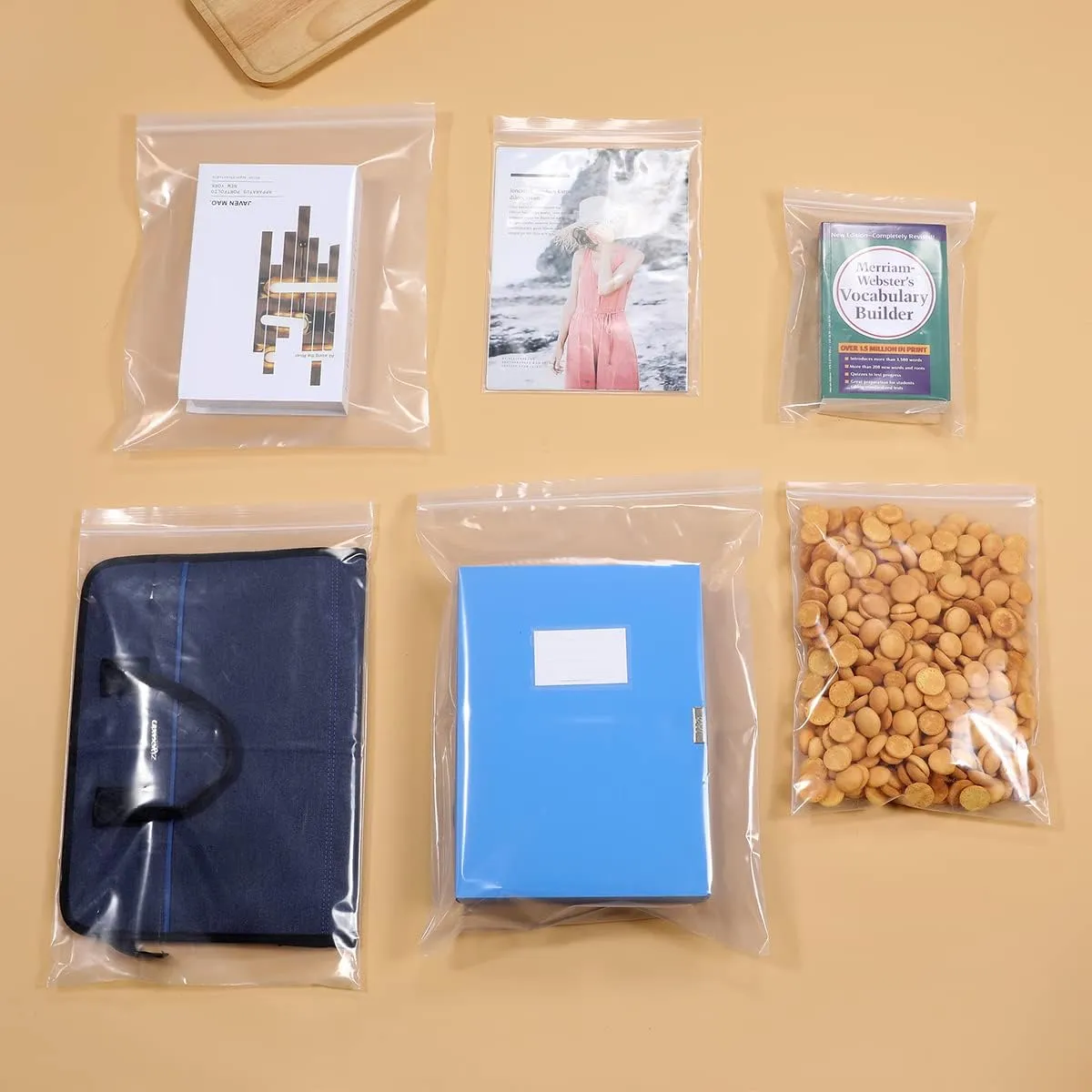 20 PCS 12" x 18" Thick 4 Mil Large Clear Zip Poly Bags Plastic Reclosable Zip Seal Lock Bags Heavy-Duty Clothing T-Shirts Shoes Toys Zipper Bag