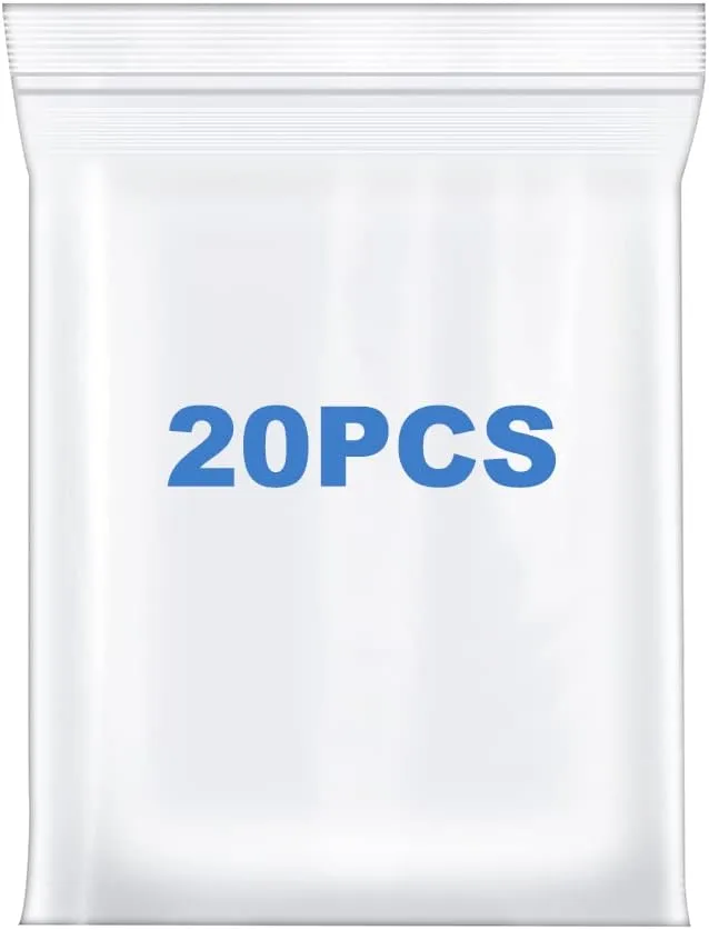 20 PCS 12" x 18" Thick 4 Mil Large Clear Zip Poly Bags Plastic Reclosable Zip Seal Lock Bags Heavy-Duty Clothing T-Shirts Shoes Toys Zipper Bag