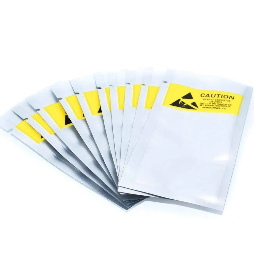 200Pcs ESD Anti-Static Instrument Pack Pouches Waterproof Antistatic Bag Integrated Circuit Module Sensor Packaging 110 * 50mm