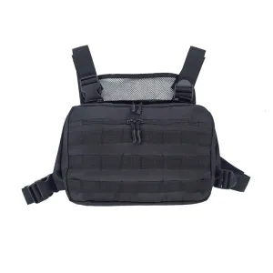 2019 Black Chest Bag Adjustable Oxford Tactical Hip Hop Streetwear Functional Shoulder Bag Waist Packs Kanye West Chest Rig Bags
