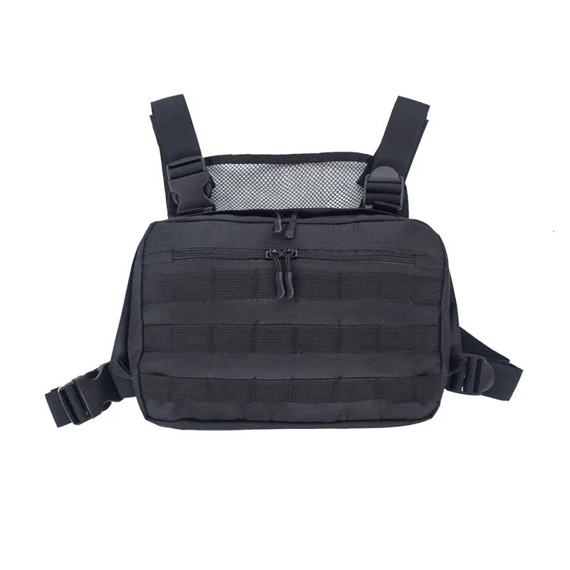 2019 Black Chest Bag Adjustable Oxford Tactical Hip Hop Streetwear Functional Shoulder Bag Waist Packs Kanye West Chest Rig Bags