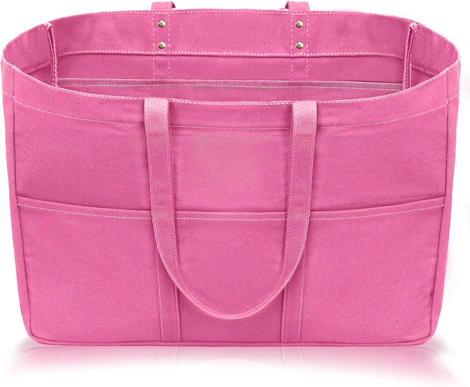 21.6" Large Canvas Tote Bag for Women with Multi-pockets and Laptop Sleeve Utility Tote Bag Big Everything Bags