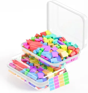 2Pcs Clear Zipper Pouches, White BIiss Plastic Bins for Organizing, Hard Clear Hard Shell Zipper Case Makeup Bag & Travel Organizer for Storage Cosmetics, Puzzles, 8.7 x 6.3 x 2.4 Inch