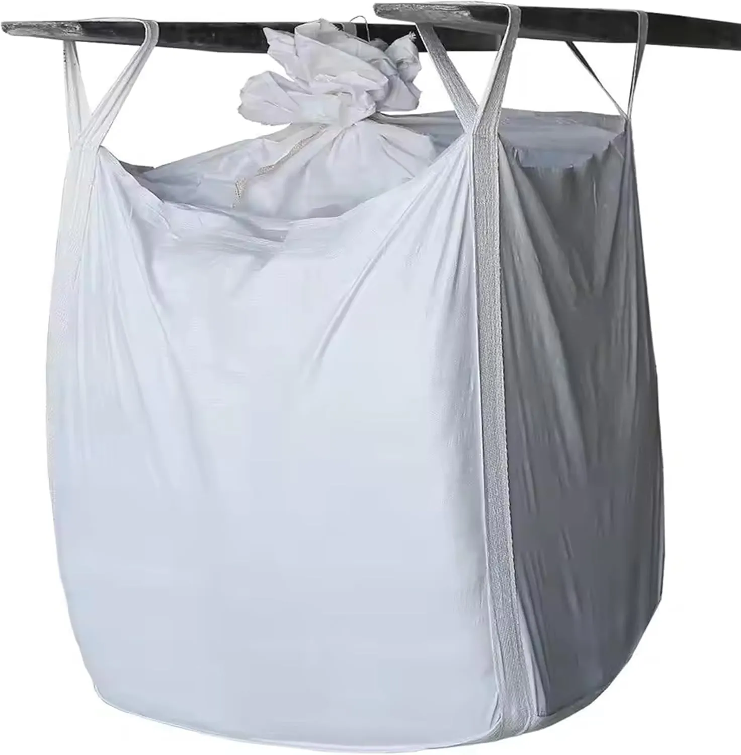 3 Pack FIBC Bulk Bags, 2 Ton Bags, 35"L x 35"W x 43"H, 4400lbs SWL, Duffle Top Flat Bottom, Woven Polypropylene Super Sacks with Four Loops, Heavy Duty Large Sandbags for Industry and Agriculture