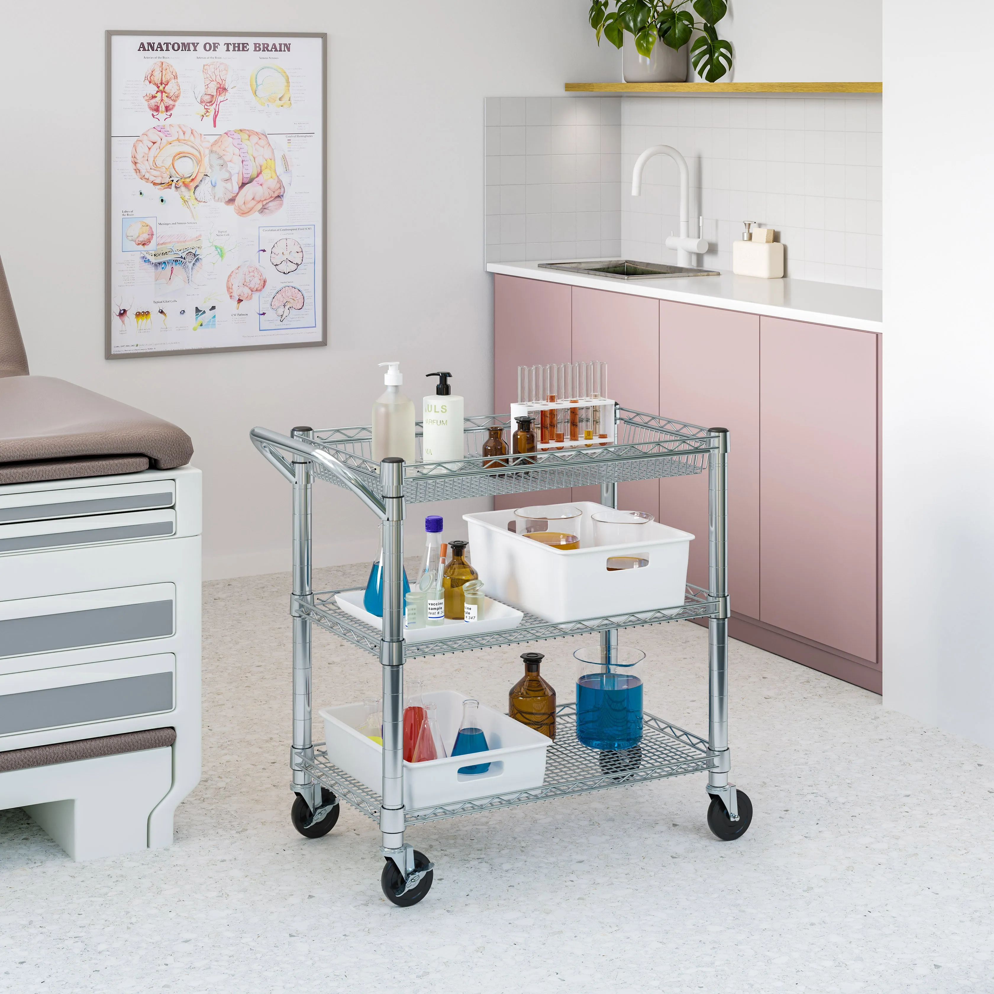 3-Tier NSF Heavy-Duty Utility Cart