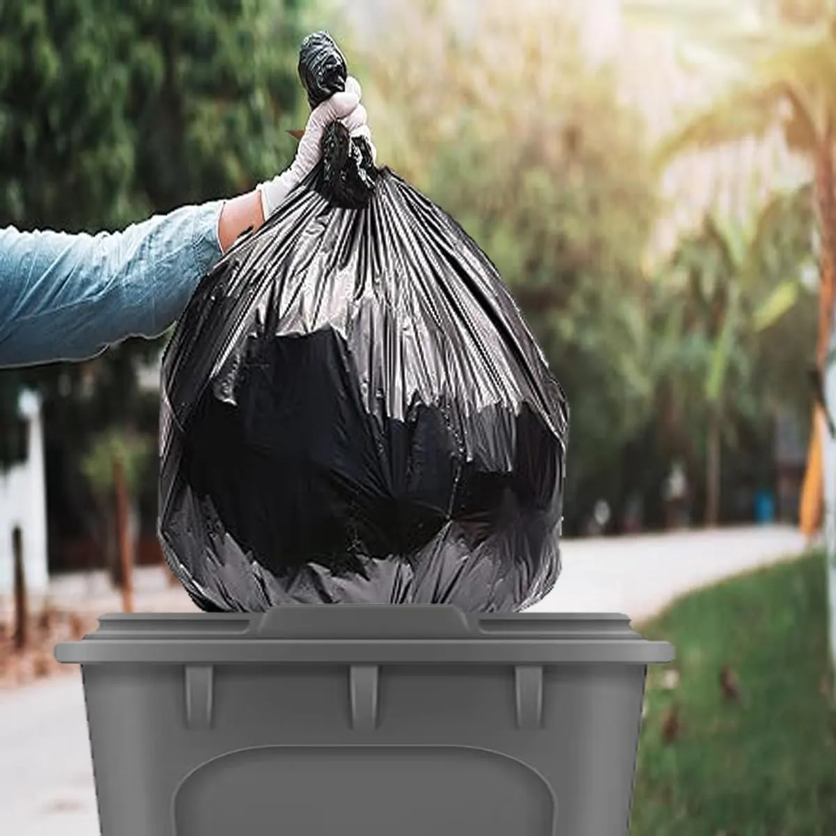 30 Gallon Trash Bags, 250 Count Black Garbage bags, Multi-purpose Trash Can Bin Liners for Bathroom, Office, Industrial, Commercial, Janitorial, Municipal, Recycling