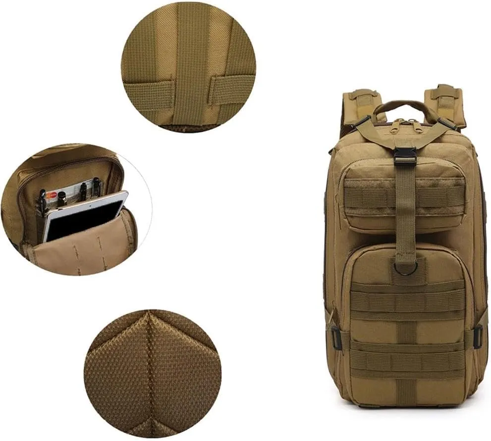 30L Backpack, Small Tactical Backpack Military Daypack for Men, Molle Assault Pack Bug Out Bag for Hiking Camping Travel Army Hunting Rucksack Trekking