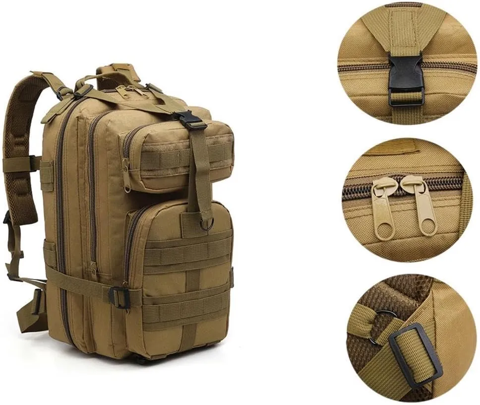 30L Backpack, Small Tactical Backpack Military Daypack for Men, Molle Assault Pack Bug Out Bag for Hiking Camping Travel Army Hunting Rucksack Trekking