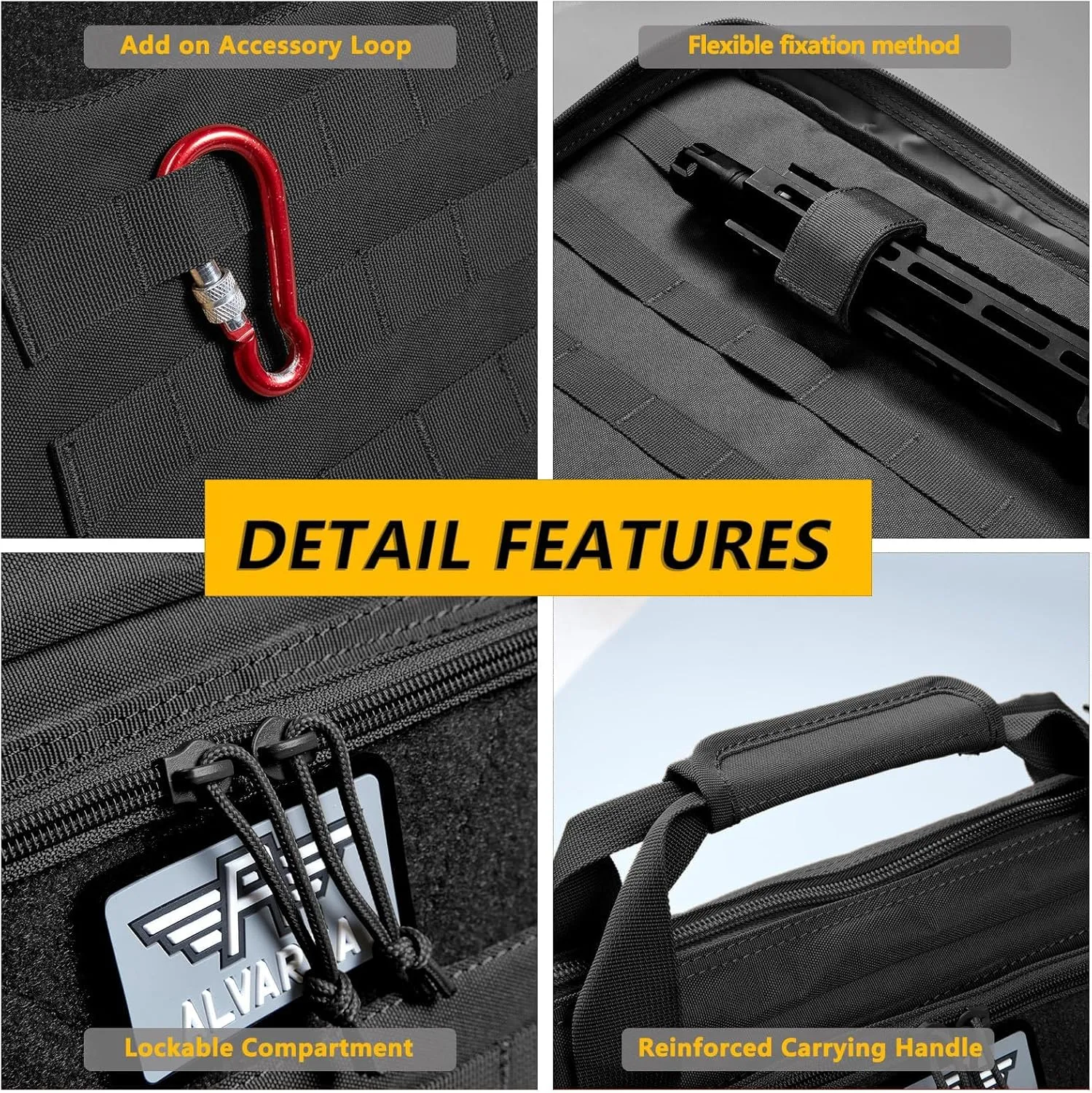 36" 42" 48" Double Long Gun Bag Nylon 1000D Soft Case Backpack Rifle Shotgun Pistol Transportation for Hunting Shooting Range, Firearm Transportation with Lockable Zipper and Molle System