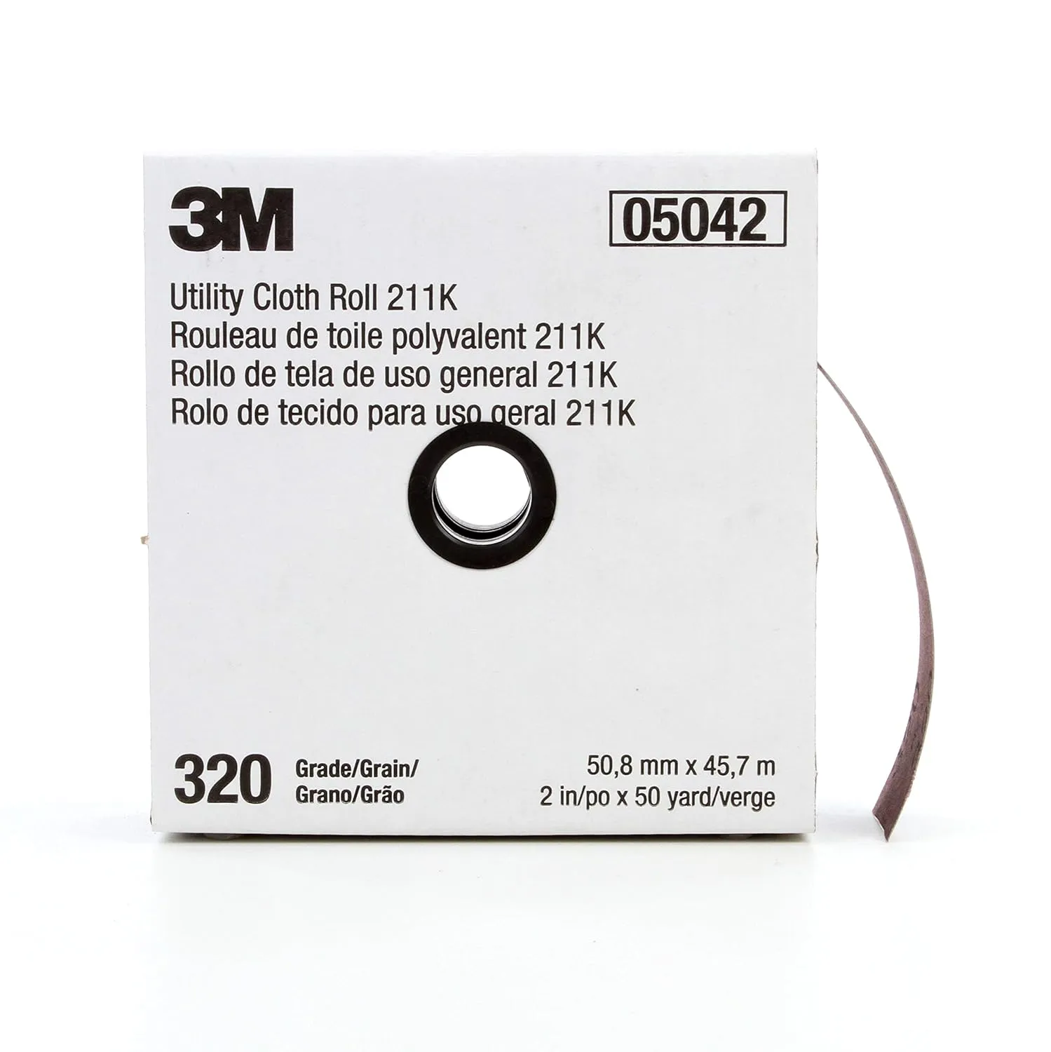 3M Utility Cloth Roll 211K, 320 J-weight, 2 in x 50 yd, ASO, Full-flex