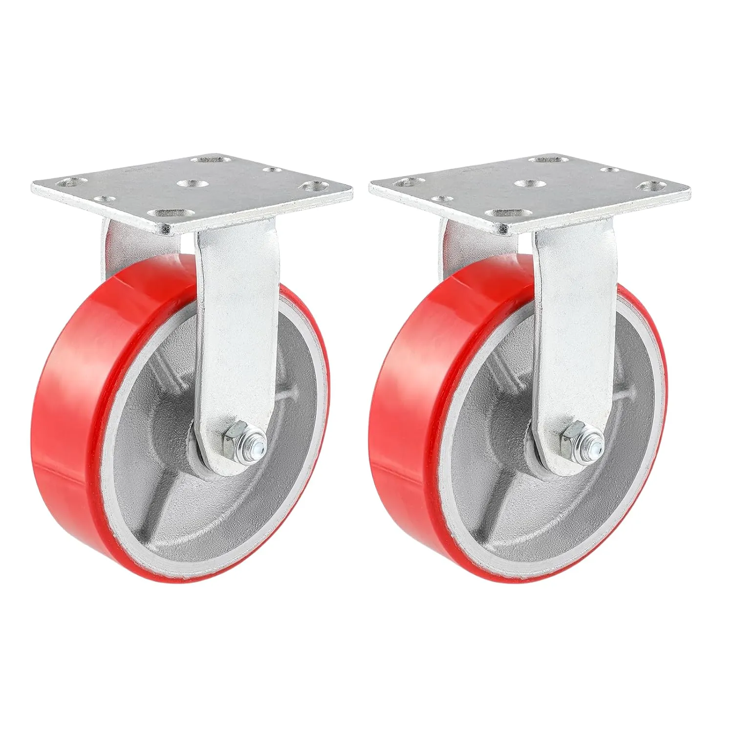 3"x2" Industrial Casters- Heavy Duty Casters,Polyurethane on Aluminum Casters Set of 4 - Loading Capacity up to 2800LB.Use for workbenches, Machines,Equipment (3inch Brake and Rigid)