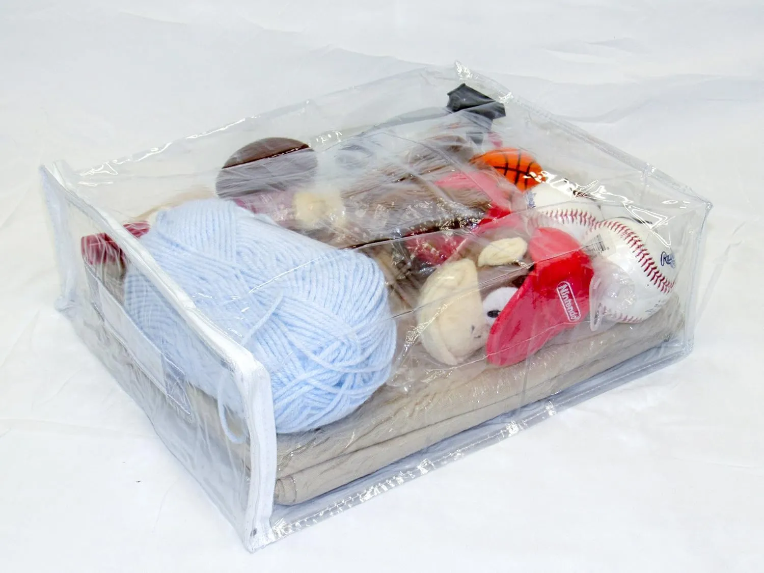 4-Pack Heavy Duty Vinyl Zippered Closet Square Storage Bags (Clear) for Sheets, Arts & Crafts, Toys and Much More! (12" x 15" x 5") 3.9 Gallon