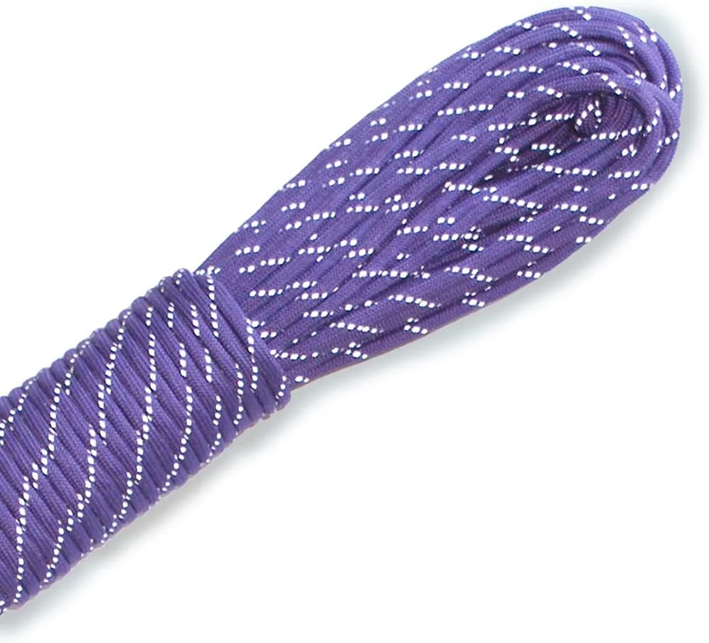4.2mm Reflective Nylon Rope,100feet Reflective Parachute Cord,8 Strand Guyline Tent Rope Nylon Cord,Utility Paracord for Camping Tent, Outdoor Hiking Packaging