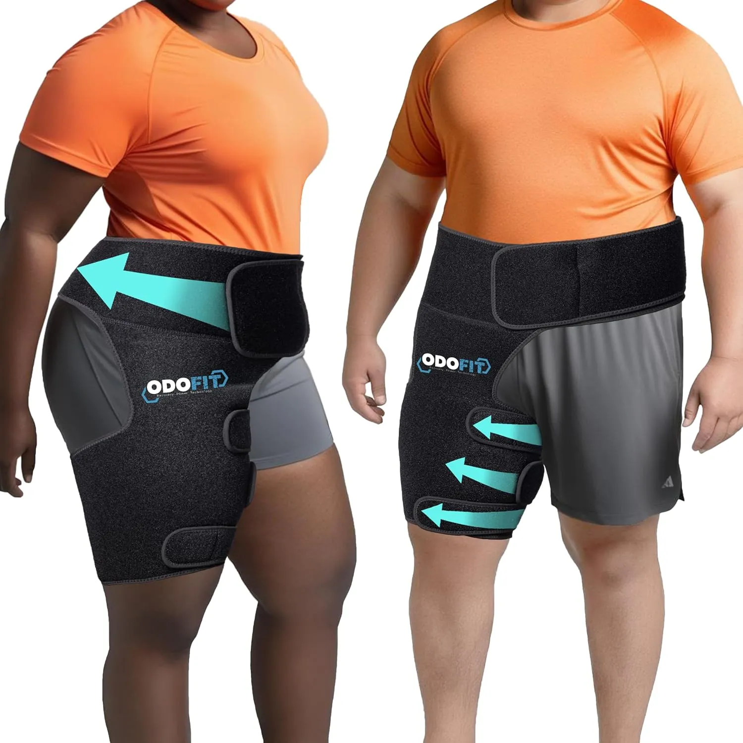 5-in-1 Hip Brace for Women & Men Sciatica Pain Relief Brace - Adjustable Groin, Thigh, Hamstring Compression Wrap - Comfortable Support for Muscle Recovery, Mobility, Hip Pain Relief