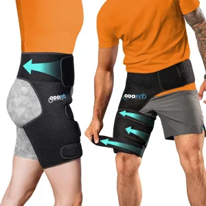 5-in-1 Hip Brace for Women & Men Sciatica Pain Relief Brace - Adjustable Groin, Thigh, Hamstring Compression Wrap - Comfortable Support for Muscle Recovery, Mobility, Hip Pain Relief