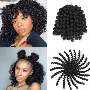 5 Packs Wand Curl Twist Braids Hair Crochet Curly Hair Extension 8inch Synthetic Hair Weave for Women 20strands/pack Xtrend Hair (1B#, 5packs/Lot)