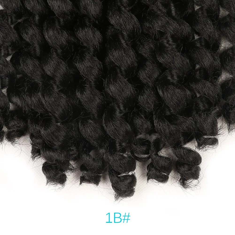 5 Packs Wand Curl Twist Braids Hair Crochet Curly Hair Extension 8inch Synthetic Hair Weave for Women 20strands/pack Xtrend Hair (1B#, 5packs/Lot)