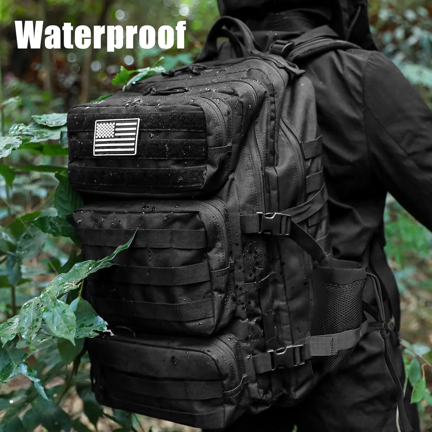 50L Military Tactical Backpack Large Day Backpack for Men Molle Army 3 Days Assault Pack Bug Out Bag Water Resistant and Heavy Duty Hiking Treeking Rucksack - Black