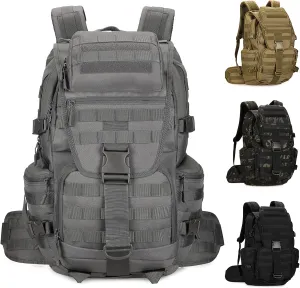 50L Military Tactical Backpack Molle Rucksack Large Army 3 Day Assault Pack Heavy Duty Backpack for Men (Grey)