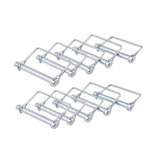 5/16" x 2-3/4" Trailer Hitch Pin 10 Pack, Heavy Duty Carbon Steel Hitch Locking Pins, Zinc Plated Rust-Resistant Coupler Pins for Utility Trailer, RV, Boat, Lawn Tractor, Farm Equipment