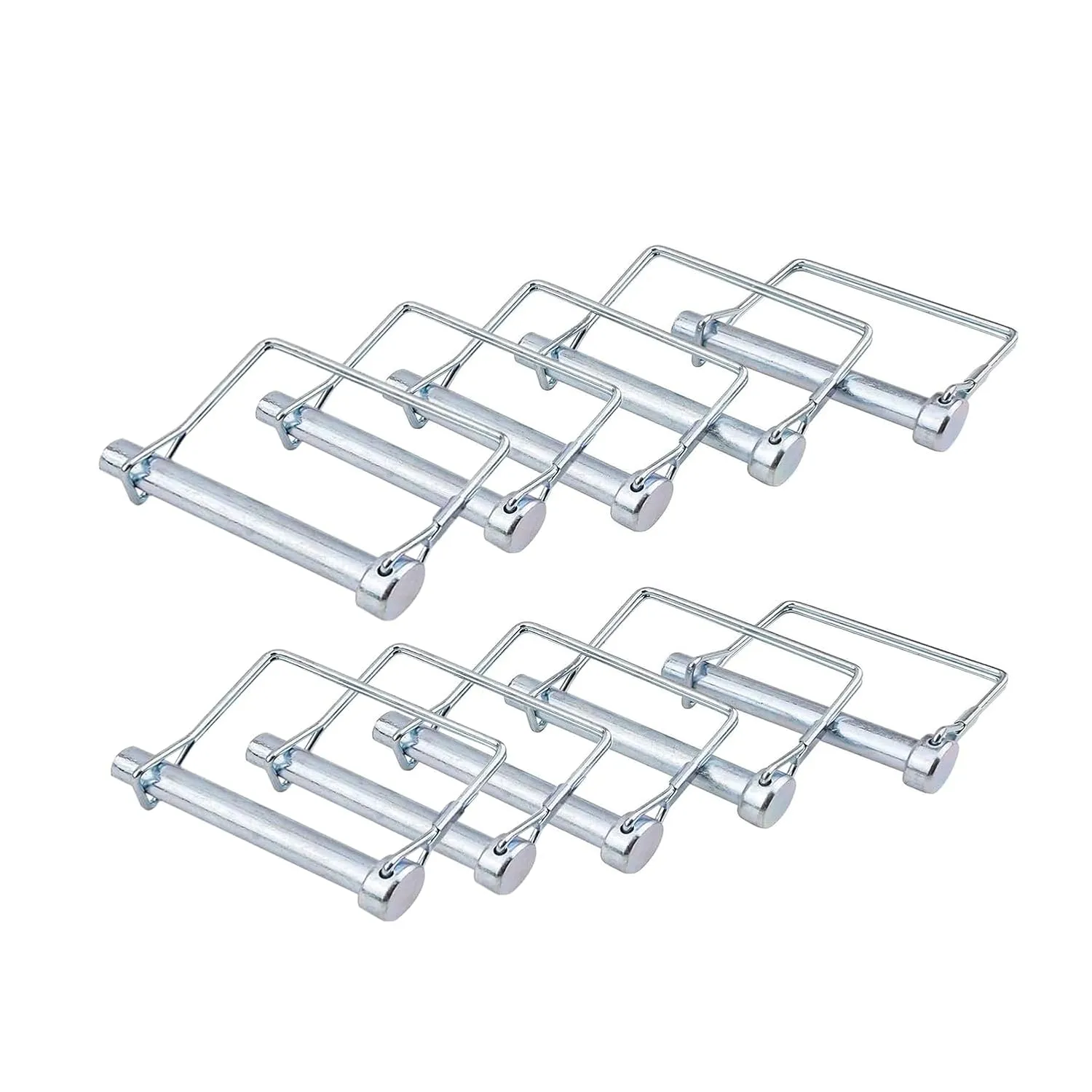 5/16" x 2-3/4" Trailer Hitch Pin 10 Pack, Heavy Duty Carbon Steel Hitch Locking Pins, Zinc Plated Rust-Resistant Coupler Pins for Utility Trailer, RV, Boat, Lawn Tractor, Farm Equipment