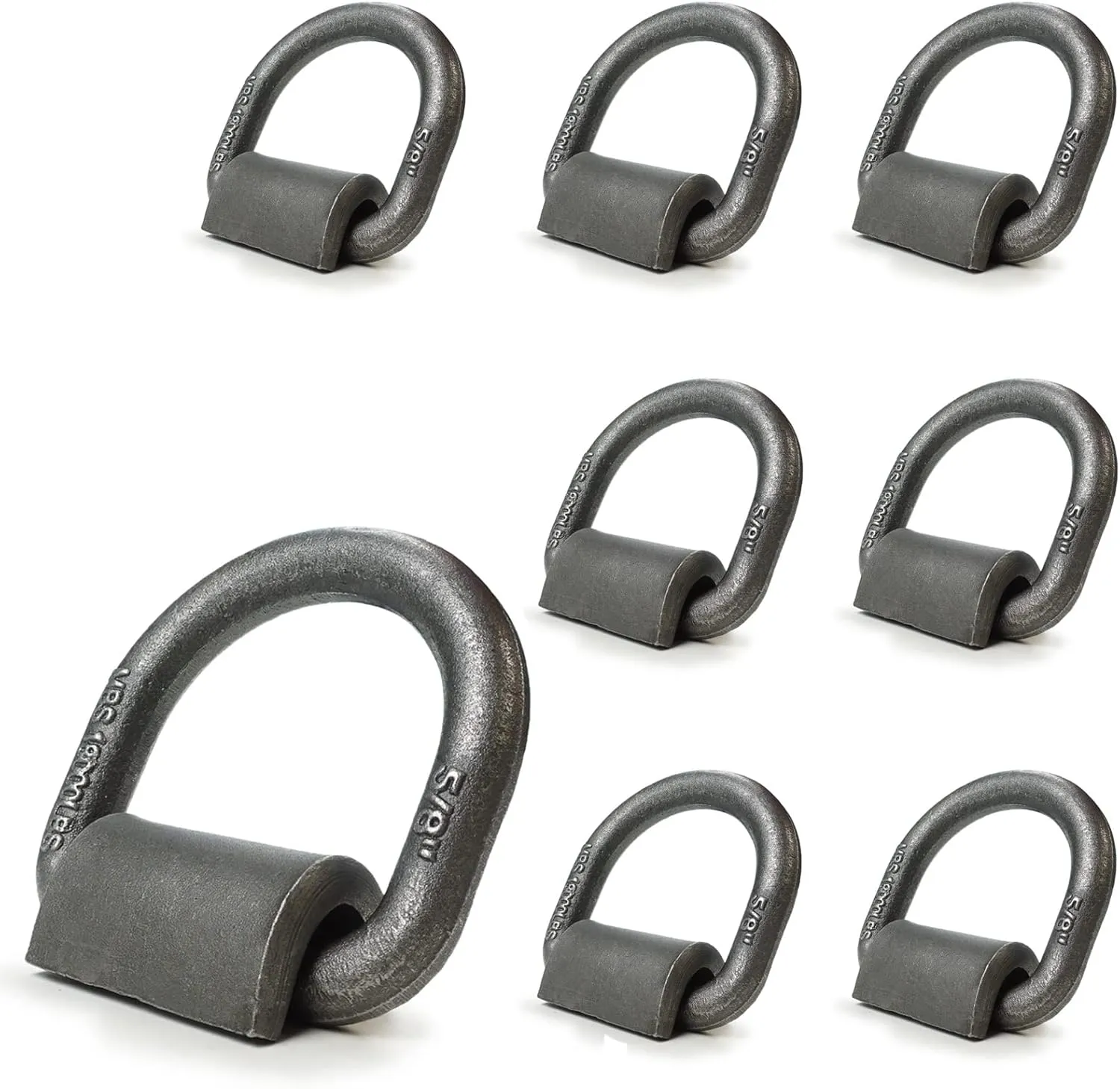 5/8" Heavy Duty Weld-On Forged D Ring with MBS:18,000 lbs, D-Ring Tie Down Anchor with Weld On Anchor Points for Trailer, Truck Cargo, RV, ATV Tiedowns, Farm Applications etc(8 Pack)