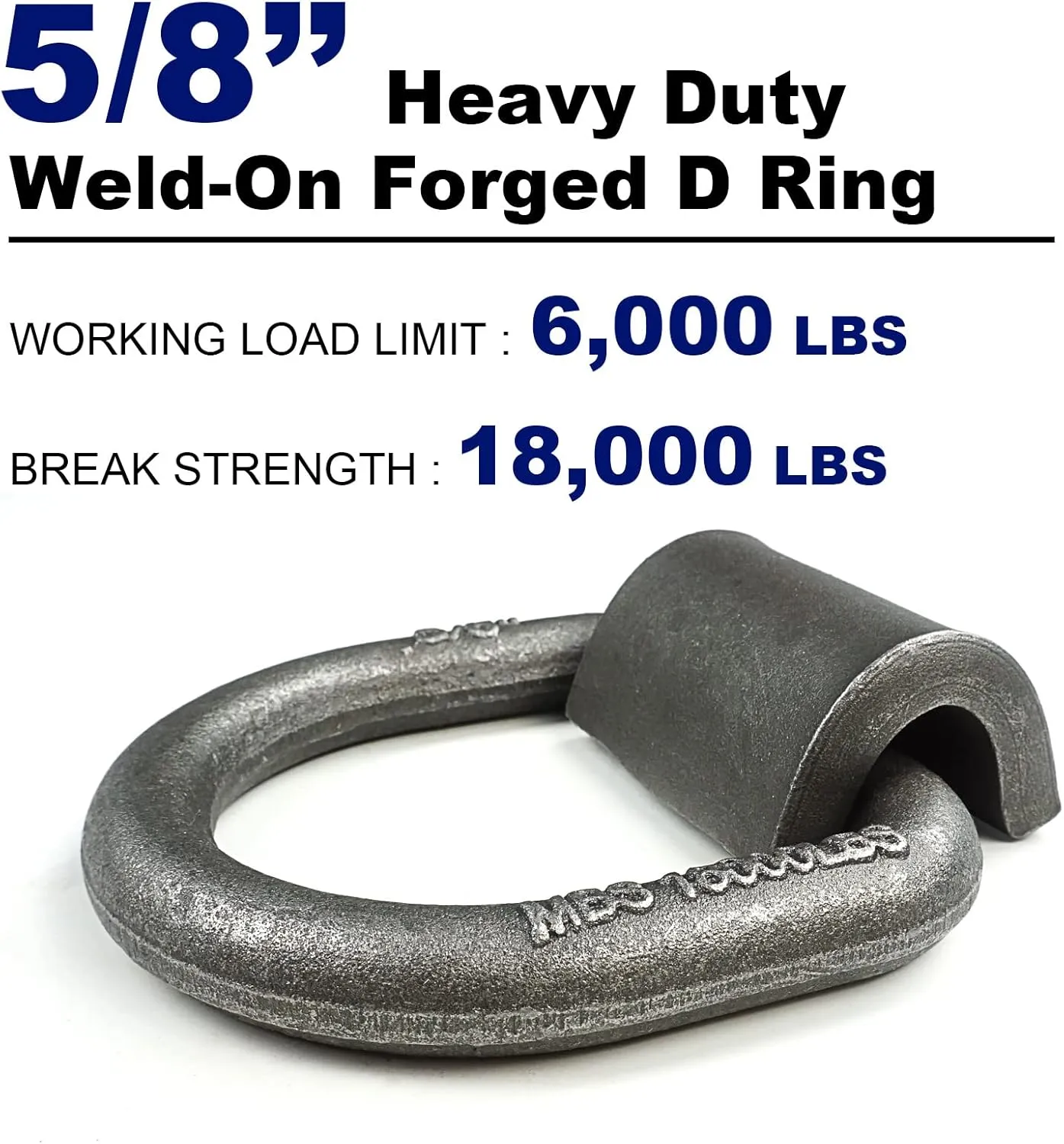 5/8" Heavy Duty Weld-On Forged D Ring with MBS:18,000 lbs, D-Ring Tie Down Anchor with Weld On Anchor Points for Trailer, Truck Cargo, RV, ATV Tiedowns, Farm Applications etc(8 Pack)