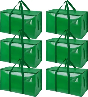 6 Pack Moving Bags Heavy Duty Storage Bags With Zippers And Strong Handles Packing Bags For Moving Storage Travel Camping Space Saving Alternative To Moving Boxes College Essentials Moving Supplies