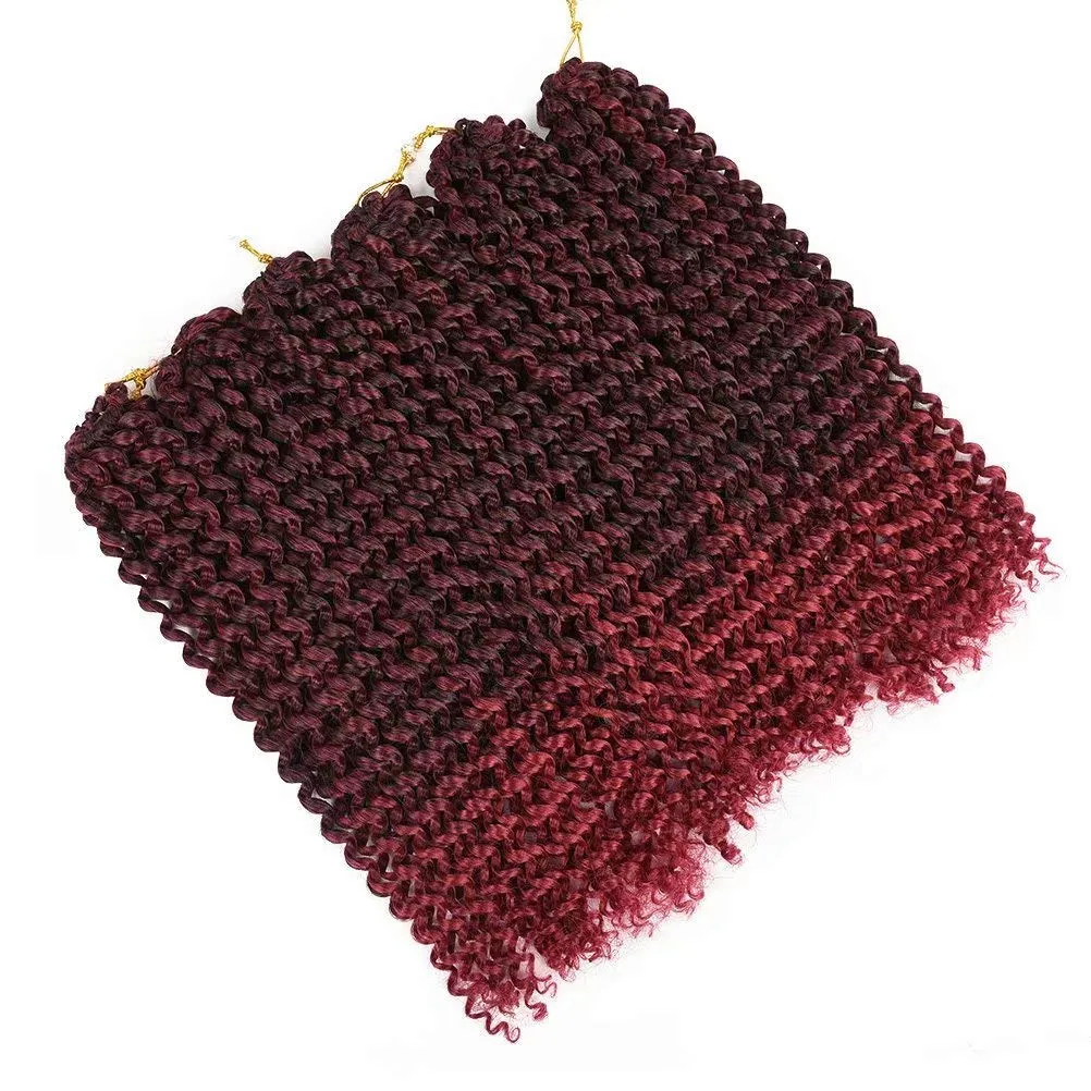 6 Packs Passion Twists Hair 18inch Ombre Burgundy Water Wave Crochet Hair for Butterfly Soft Locs Synthetic Crochet Hair Passion Twist Long Bohemian Locs Braiding Hair Extensions (18" 6packs T1B/BUG#)