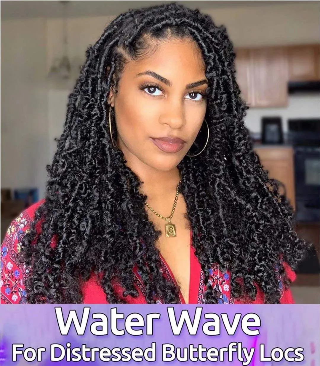 6 Packs Passion Twists Hair 18inch Ombre Burgundy Water Wave Crochet Hair for Butterfly Soft Locs Synthetic Crochet Hair Passion Twist Long Bohemian Locs Braiding Hair Extensions (18" 6packs T1B/BUG#)