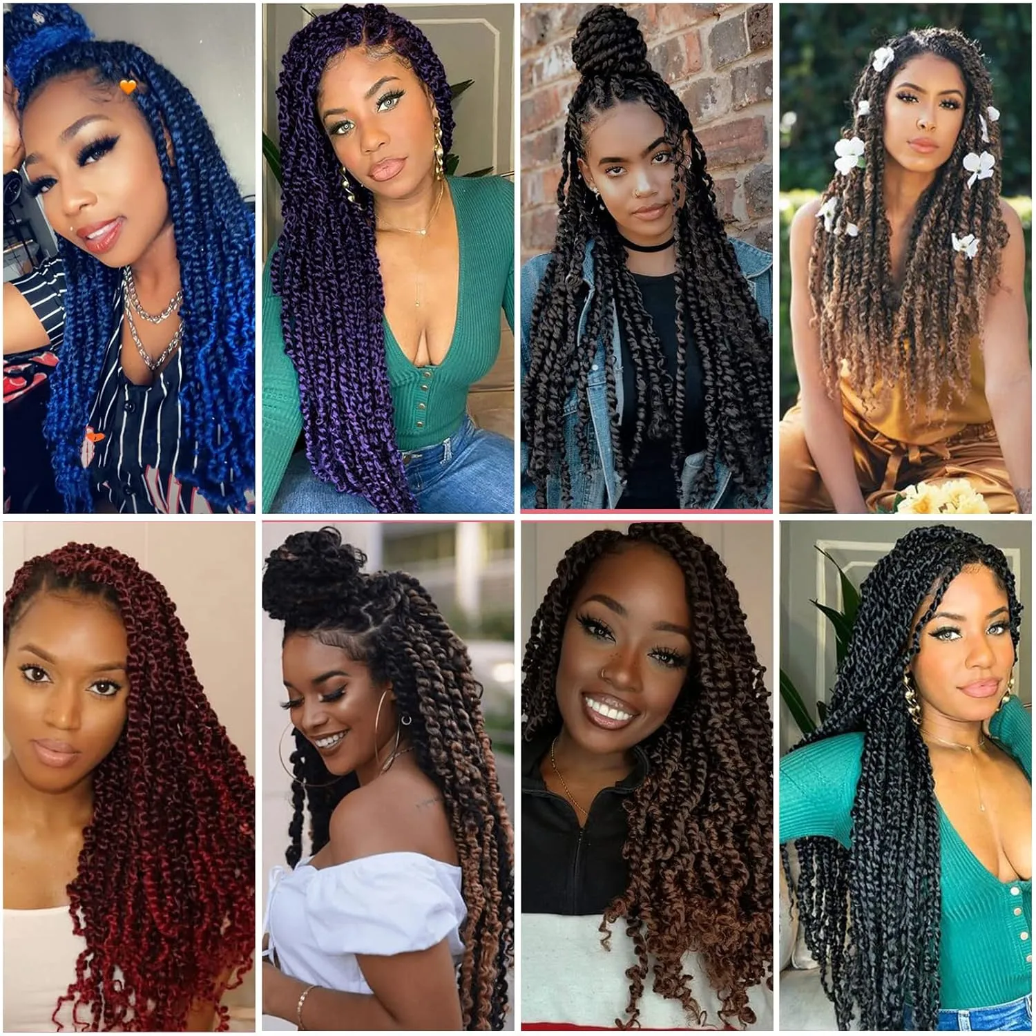 6 Packs Passion Twists Hair 18inch Ombre Burgundy Water Wave Crochet Hair for Butterfly Soft Locs Synthetic Crochet Hair Passion Twist Long Bohemian Locs Braiding Hair Extensions (18" 6packs T1B/BUG#)